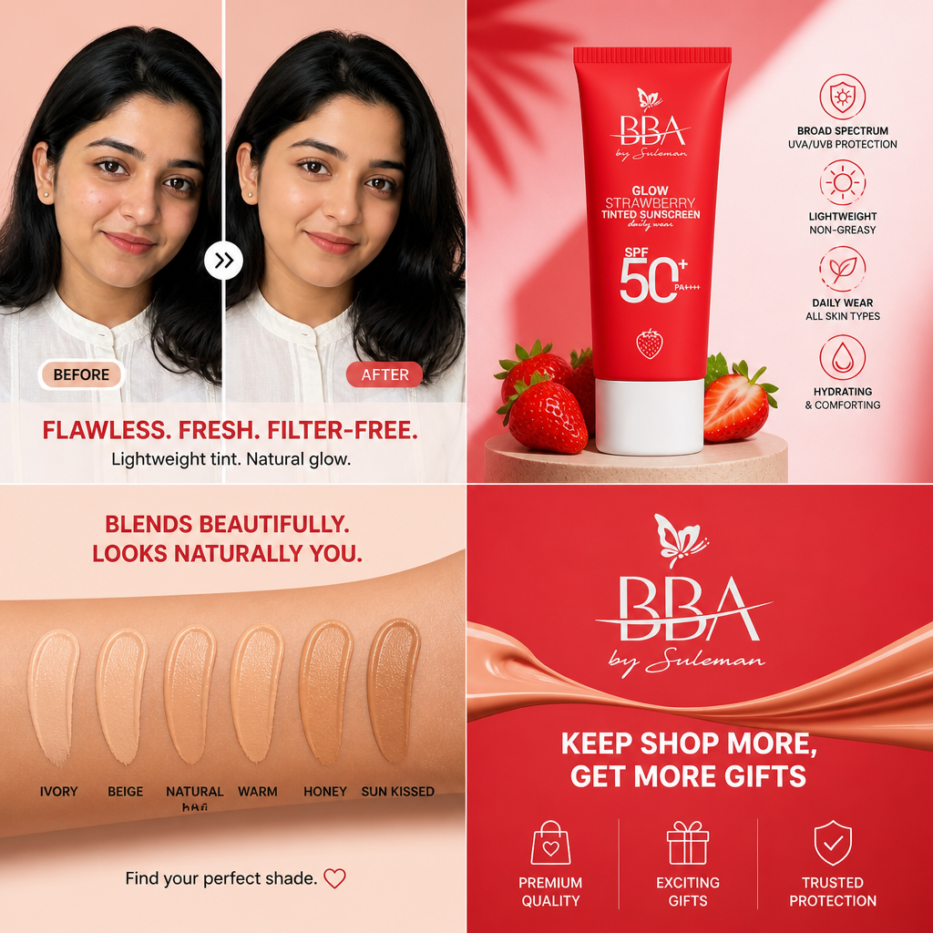 Glow Strawberry Tinted Sunscreen SPF50+ PA++++
